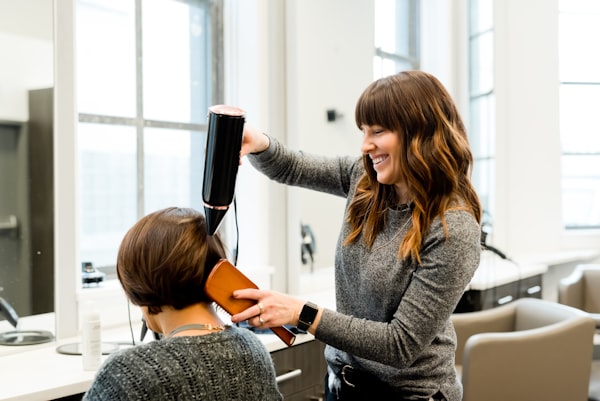 Woman with beautifully styled hair